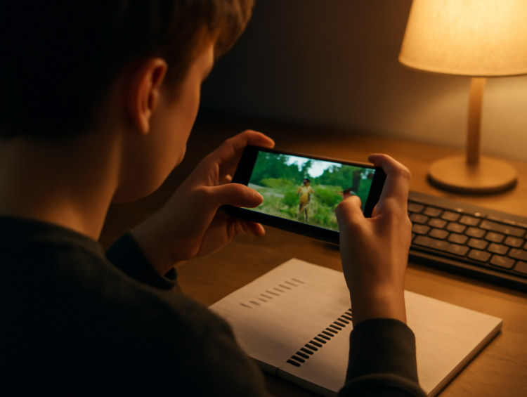 Pemain memegang HP untuk memilih hero dalam draft pick Mobile Legends